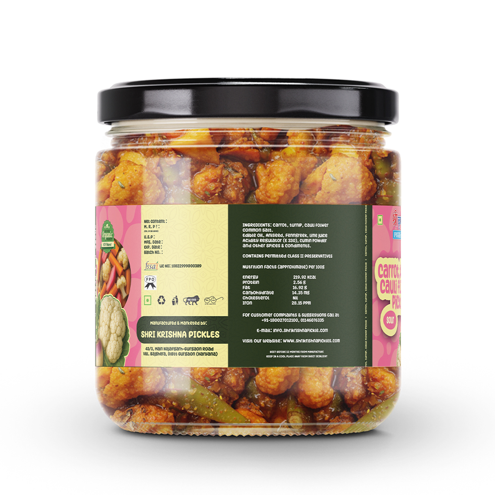 Carrot, Turnip & Cauliflower Pickle (Sour) | Gajar, Shalgam Aur Gobhi Ka Achar (Khatta)