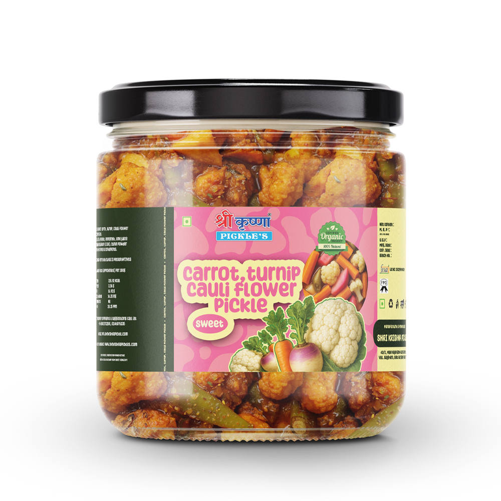 Carrot, Turnip & Cauliflower Pickle (Sweet) | Gajar, Shalgam Aur Gobhi Ka Achar (Meetha)