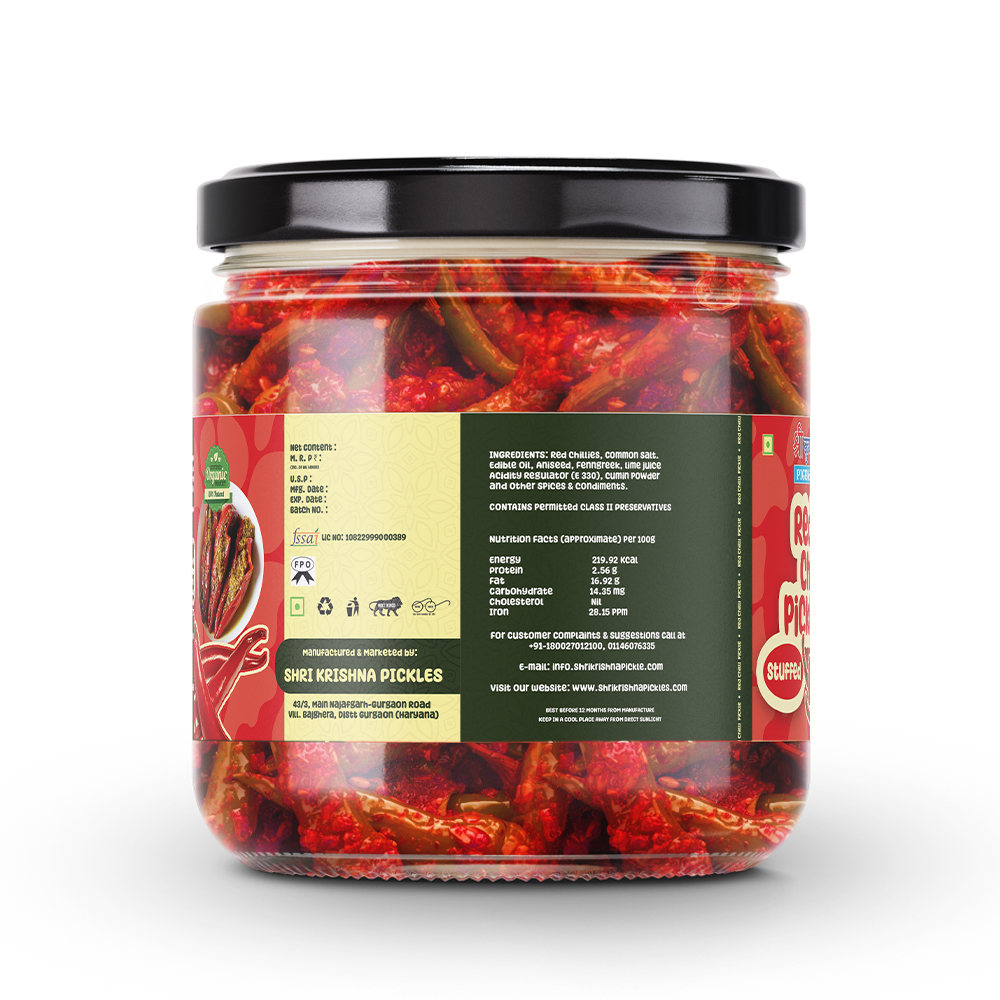 Red Chilli Pickle (Stuffed) | Bharwan Lal Mirch Ka Achar